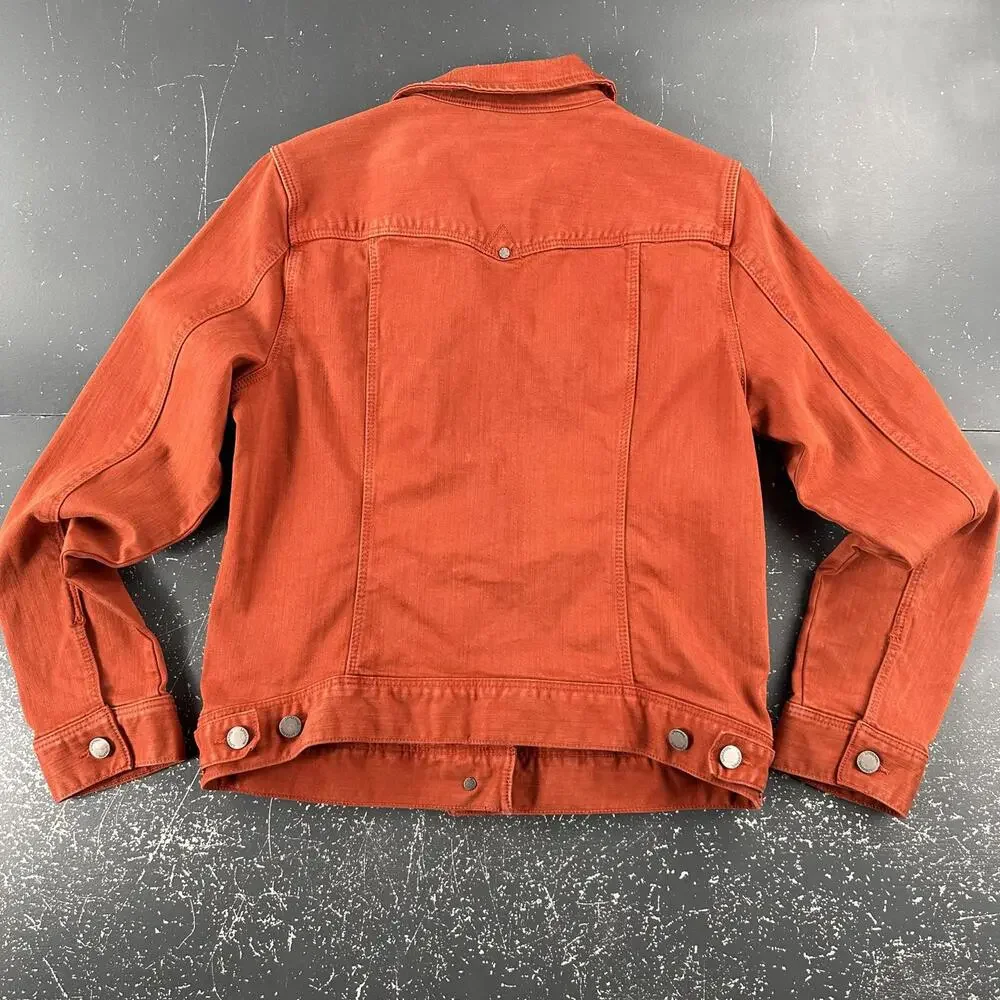 Liverpool Denim Jacket Womens Medium Rust Burnt Orange Trucker Soft Stretchy EUC - Picture 7 of 7